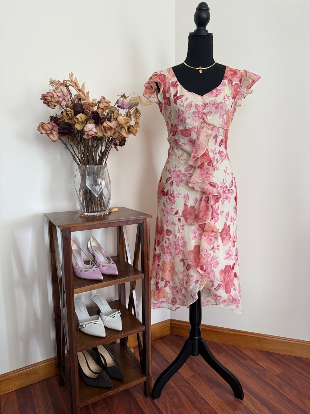Sweet Tea Time Yellow & Pink Floral Vintage Dress | Sz. 7/8